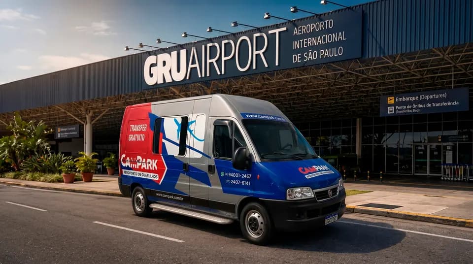 Veículo de transporte para transfer ao aeroporto